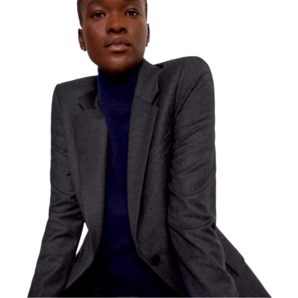 Theory Charcoal Sheen Blazer Jacket
